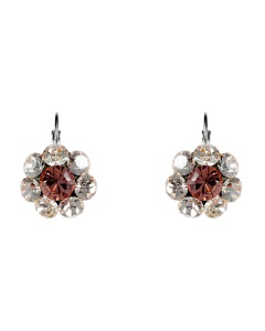 Cercei Round Stones Chaton Flower SS29, model 438