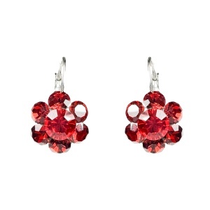 Cercei Round Stones Chaton Flower SS29, model 454