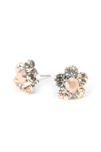 Cercei Round Stones Chaton Flower SS29, model 360