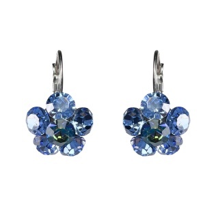 Cercei Round Stones Chaton Flower SS29, model 446