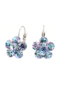 Cercei Round Stones Chaton Flower SS29, model 327