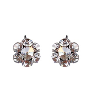 Cercei Round Stones Chaton Flower SS29, model 433