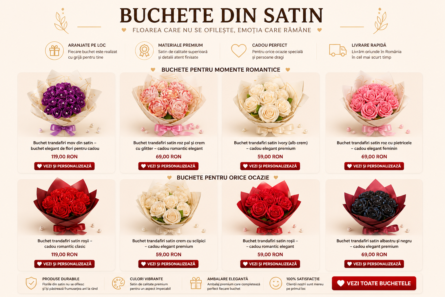 Buchete din Satin