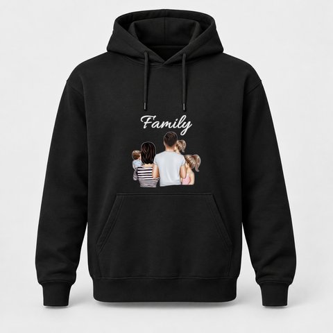 Hanorac personalizat unisex negru, model Family