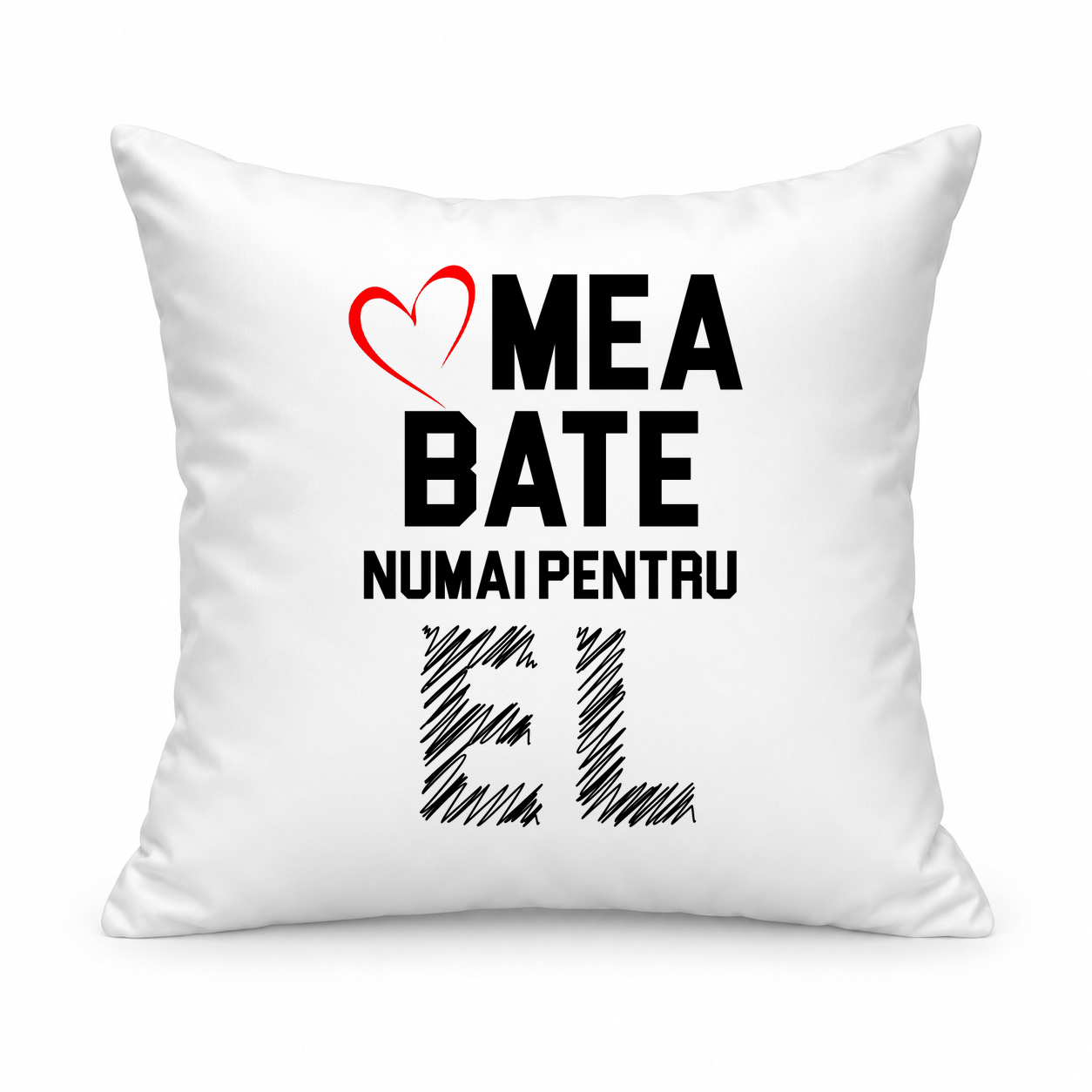 Pernă personalizată albă cu mesaj de dragoste