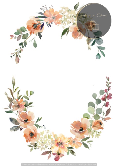 Invitație nuntă cu coroniță florală