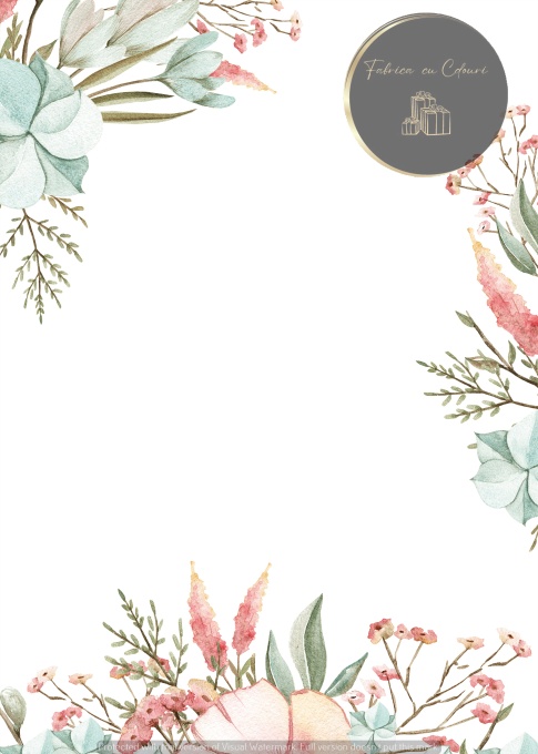 Invitație nuntă florală pastel