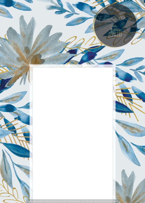 Invitație florală albastră
