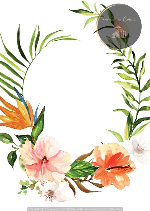 Invitație florală tropicală