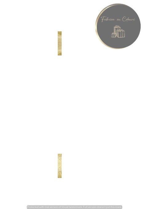 Invitație nuntă minimalistă alb-auriu