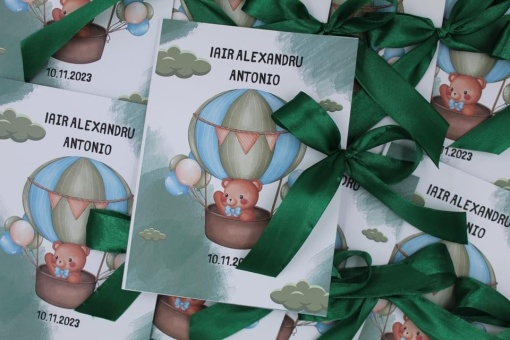 Invitație Botez "Fundiță Verde"