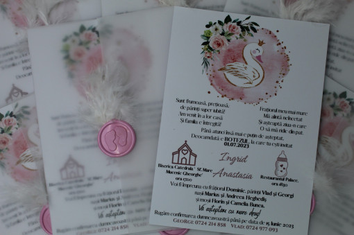 Invitație Botez lebădă