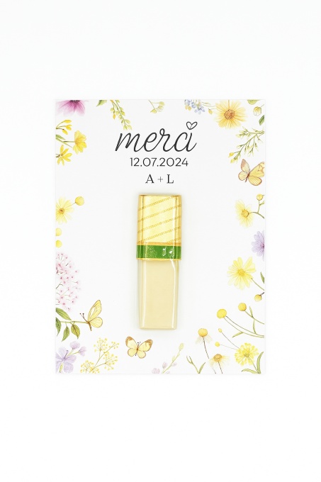 Mărturie Ciocolată Merci cu Design Floral Pastel