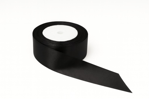 Fundiță Neagră – Satin 3.8 cm, 100 cm lungime