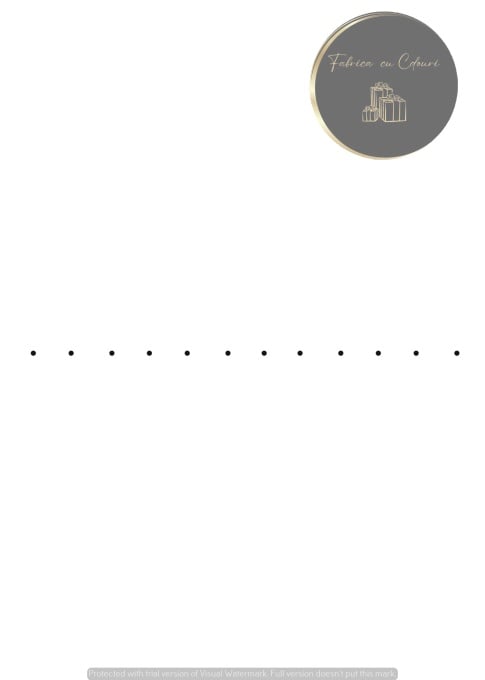 Invitație albă minimalistă cu detaliu punctat