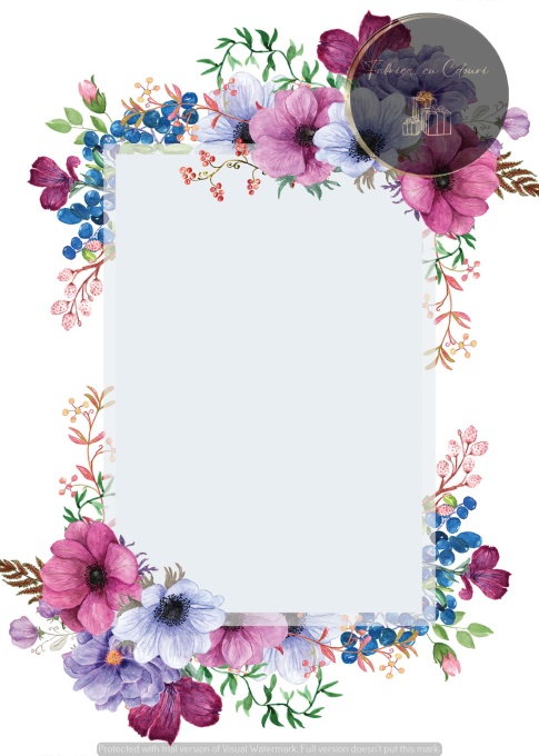 Invitație florală multicoloră