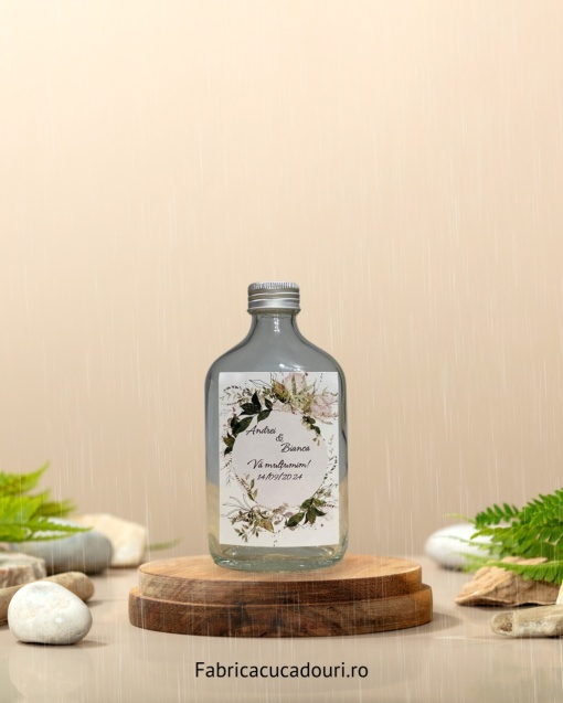 Sticlă de 200ml cu capac metalic