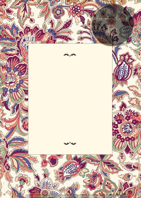 Invitație cu model oriental floral