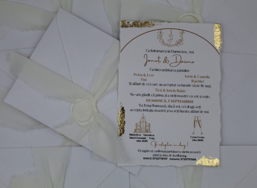 Invitație Nuntă "Fundiță Albă"