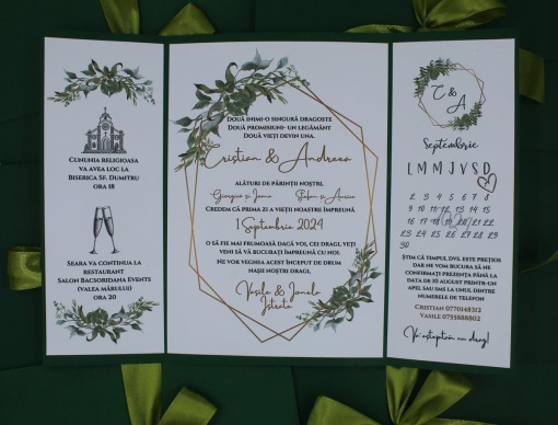 Invitație Nuntă "Fundiță Verde "