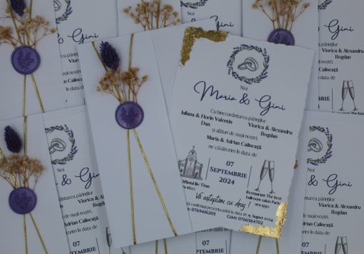 Invitație nuntă plic alb