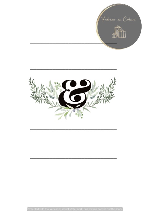 Invitație minimalistă albă cu inițiale