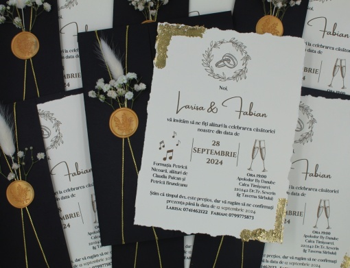 Invitație Nuntă " Carton Negru"
