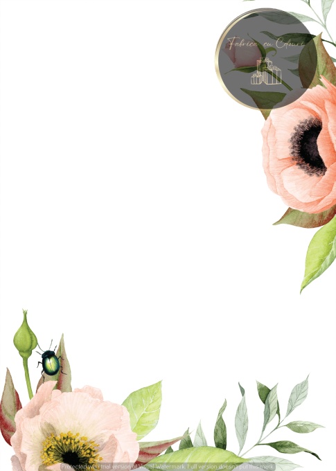 Invitație nuntă florală cu flori mari