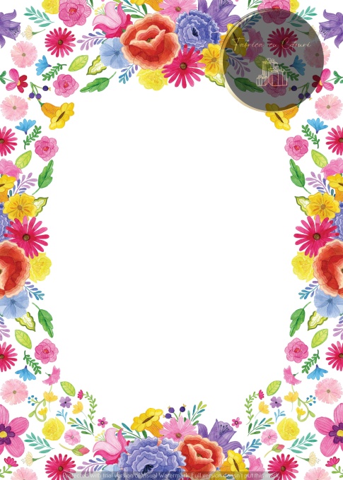 Invitație nuntă florală multicoloră