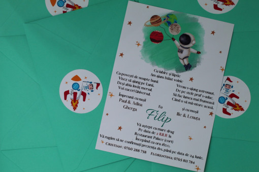 Invitație botez astronaut