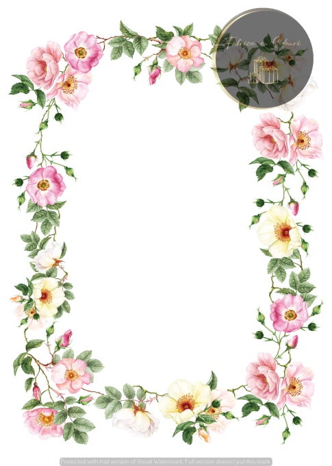 Invitație nuntă florală cu flori roz și crem