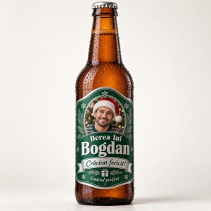 Bere personalizată – Crăciun fericit – Bere cu poză – 330 ml