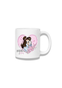 Cană ceramică 380 ml – Mother's Day – mamă și copil în inimă