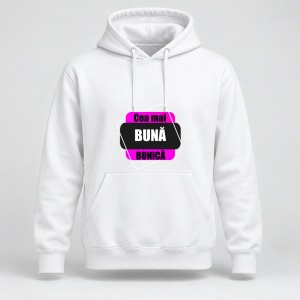 Hanorac personalizat Cea mai buna bunica, model roz