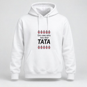 Hanorac personalizat Din cana asta bea doar tata, model traditional