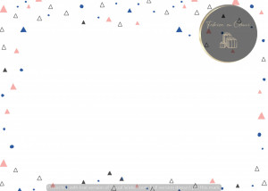 Invitație Botez B395 - Confetti Geometric Modern
