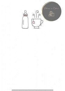 Invitație Botez B433 - Biberon și Cană Minimalist