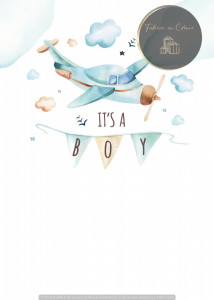 Invitație Botez B463 - Avion It's a Boy