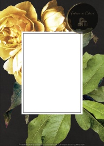 Invitație nuntă florală cu trandafiri galbeni