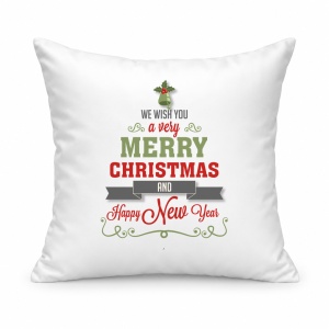Pernă personalizată We wish you a very merry christmas and happy new year