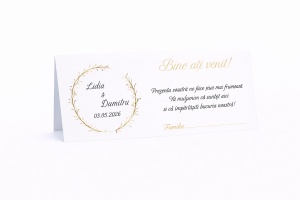 Plic pentru bani nuntă cu ramură aurie elegantă – plic de bani/dar minimalist personalizat premium