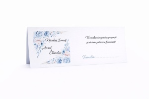 Plic pentru bani nuntă floral albastru elegant – plic de bani/dar romantic personalizat