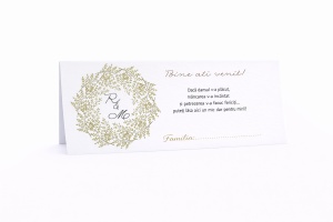 Plic pentru bani nuntă verde floral elegant cu inițiale – plic de bani/dar personalizat natural