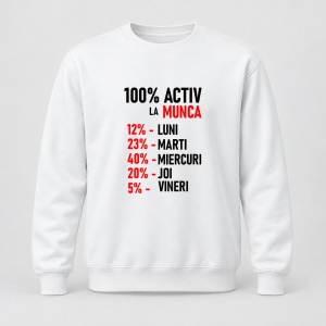 Pulover personalizat 100% activ la munca rosu negru
