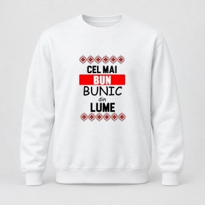 Pulover personalizat Cel mai bun bunic din lume, motive traditionale