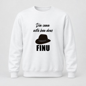 Pulover personalizat Din cana asta bea doar finu, negru