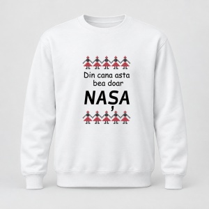 Pulover personalizat Din cana asta bea doar nasa, model traditional