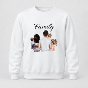 Pulover personalizat Family – familie cu doi copii