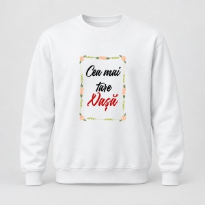 Pulover personalizat La multi ani, cea mai tare nasa, model flori