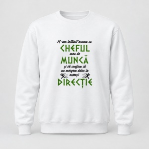 Pulover personalizat M am intalnit acuma cu cheful meu de munca si va confirm ca nu mergem deloc in aceeasi directie